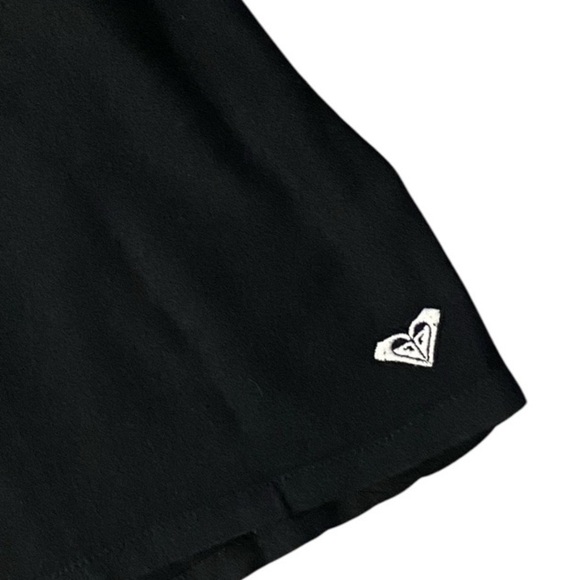 Roxy Quiksilver Floral Embroidered Peasant Dress Medium Black Hippie Boho Beachy - Picture 5 of 9